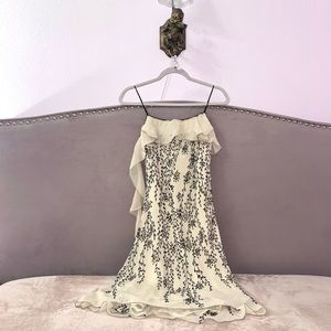 Vintage Y2K 90s coquette ballet cottage / mermaidcore Cream asymmetrical dress